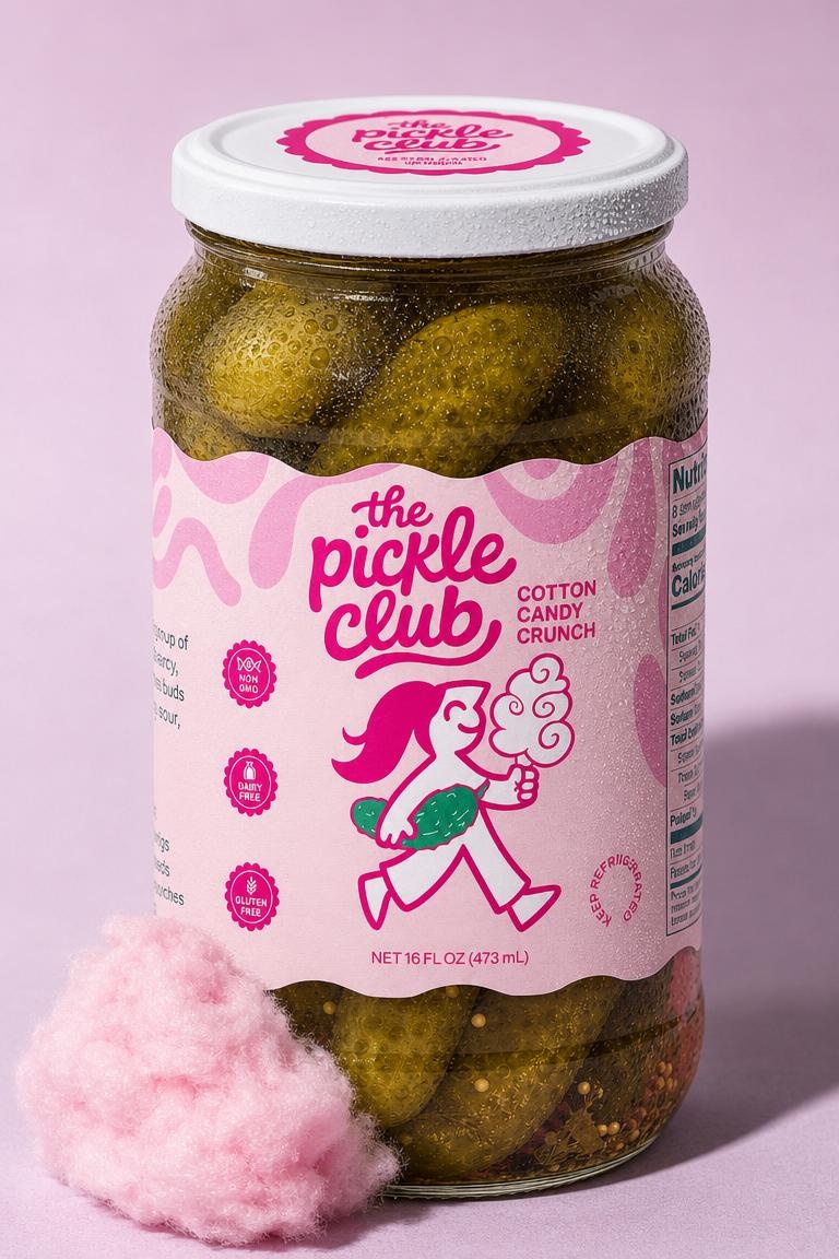 The Pickle Club cotton candy jar